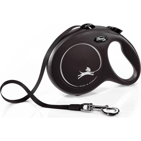 Flexi - Guinzaglio Retrattile Per Cani "New Classic"", Cinghia, L TL5380 (5 M) (Nero)"-image