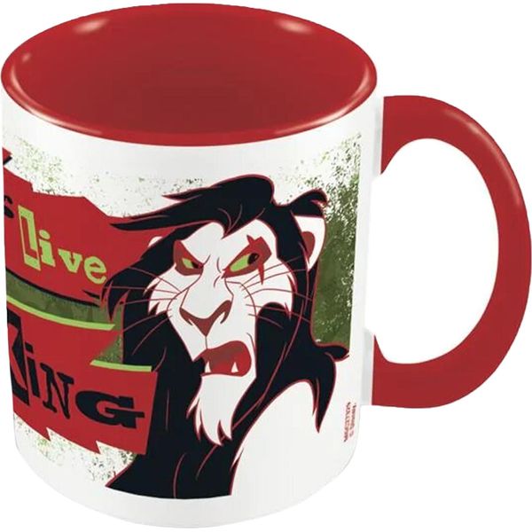 Il Re Leone - Tazza Da Caffè "Lunga Vita Al Re"", Interno Bicolore PM4789 (Taglia Unica) (Bianco/Rosso/Nero)"-image