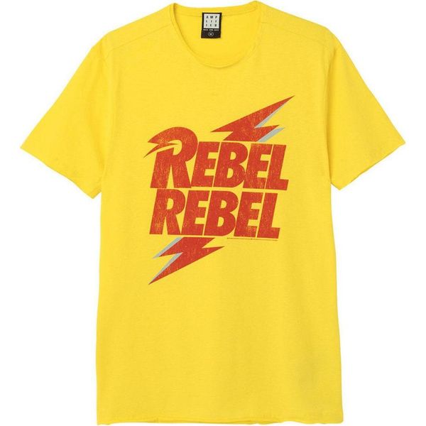 Amplified - Maglietta "Rebel Rebel"" Per Uomo/Donna Unisex GD629 (Xl) (Giallo)"-image
