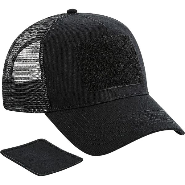 Beechfield Patch Snapback Trucker Cap PC3956 (Taglia Unica) (Nero)-image