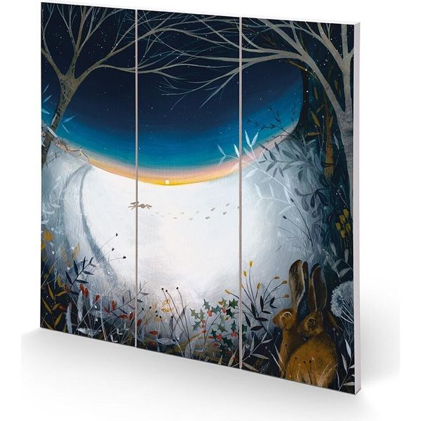 Julia Crossland - Lavagna "Winter Hares"", Quadrata PM5220 (30 Cm X 30 Cm) (Bianco/Blu)"-image
