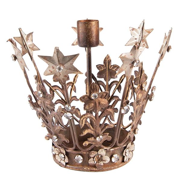 Clayre & Eef Candeliere 15 Cm Ferro Marrone-image