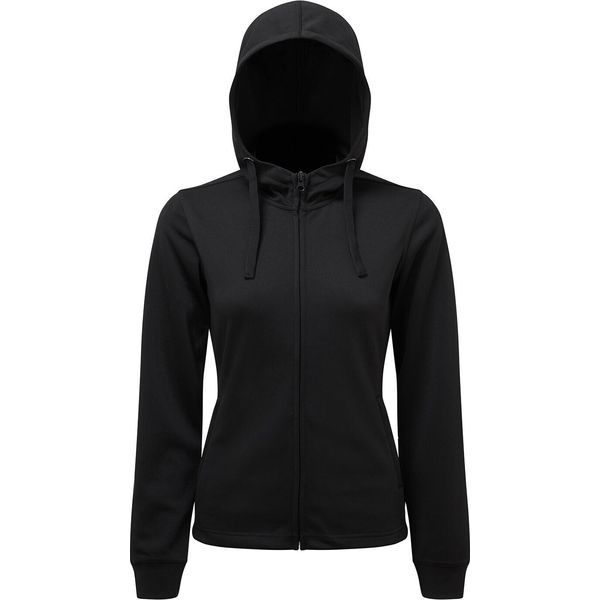 Tridri - Felpa Con Cappuccio E Zip Integrale Da Donna RW8377 (S) (Nero)-image