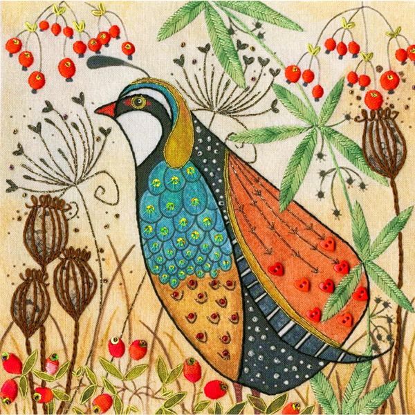 Set Di Immagini Da Ricamo Bothy Threads "Flights Of Fancy Partridge"", Prestampato, ELH3, 16X16Cm"-image