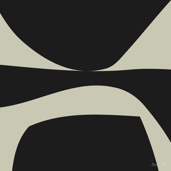 Dan Hobday - Stampa Su Tela Con Cornice, Stampata PM5489 (40 Cm X 40 Cm) (Nero/Grigio Tortora)-image