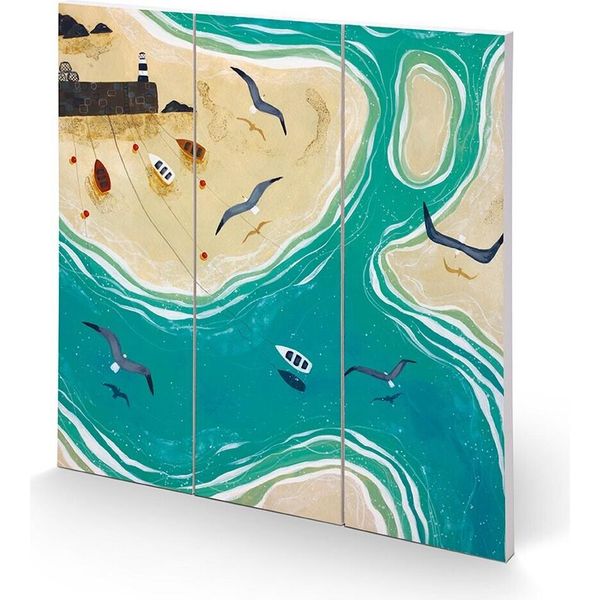 Julia Crossland - Lavagna "Summer Days"", Quadrata PM5241 (30 Cm X 30 Cm) (Blu/Beige)"-image