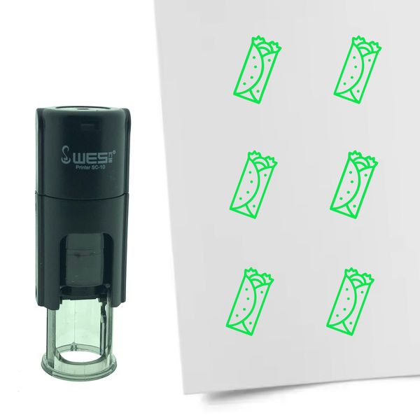 Timbro Combicraft Burrito Rotondo Da 10 Mm - Inchiostro Verde-image