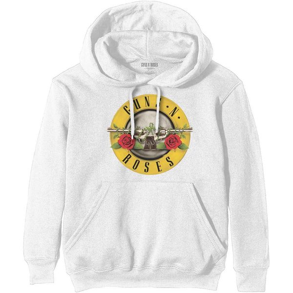 Guns N Roses - Felpa Con Cappuccio "Classic"" Per Uomo/Donna Unisex RO751 (Xl) (Bianco)"-image