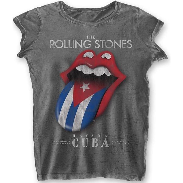 The Rolling Stones - Maglietta "Havana Cuba"" Da Donna RO2106 (Xl) (Antracite)"-image
