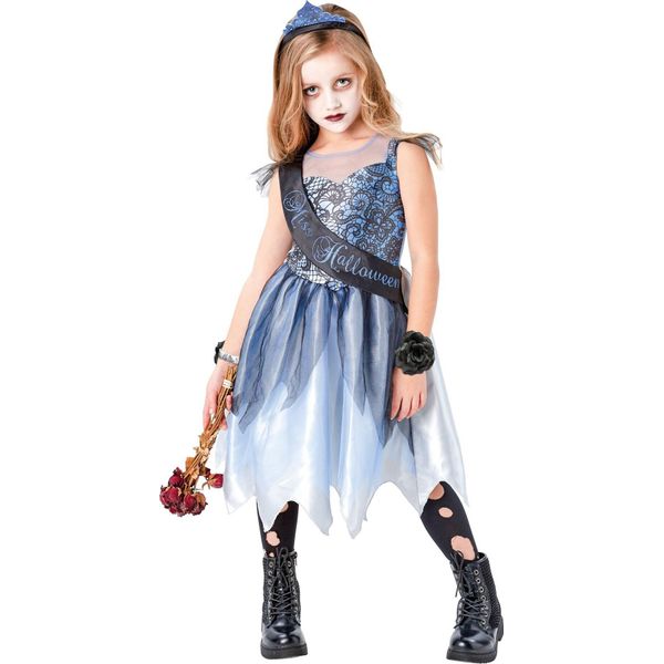Bristol Novelty - Costume "Miss Halloween"" BN4787 (128) (Blu/Argento/Nero)"-image