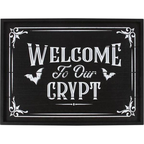 Something Different - Lavagna "Welcome To Our Crypt"", Mdf SD4781 (Taglia Unica) (Nero)"-image