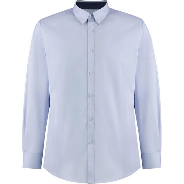 Kustom Kit - Camicia "Premium"" Da Uomo A Maniche Lunghe RW8734 (L) (Azzurro/Blu Navy)"-image