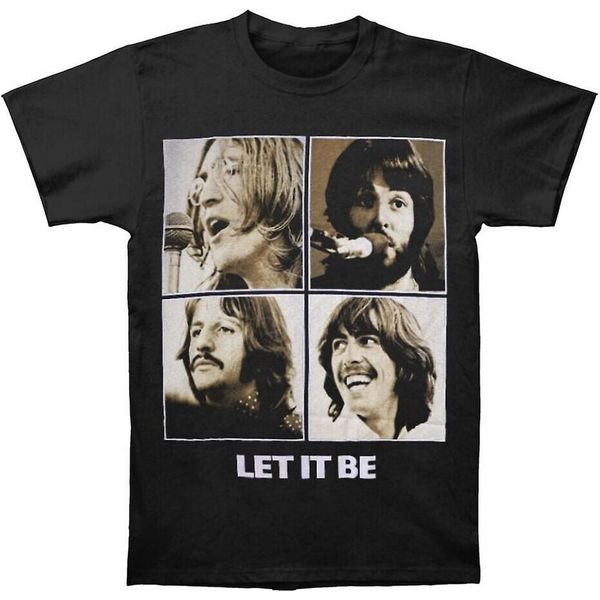 The Beatles - Maglietta "Let It Be Sepia"" Per Uomo/Donna Unisex RO802 (Xl) (Nero)"-image