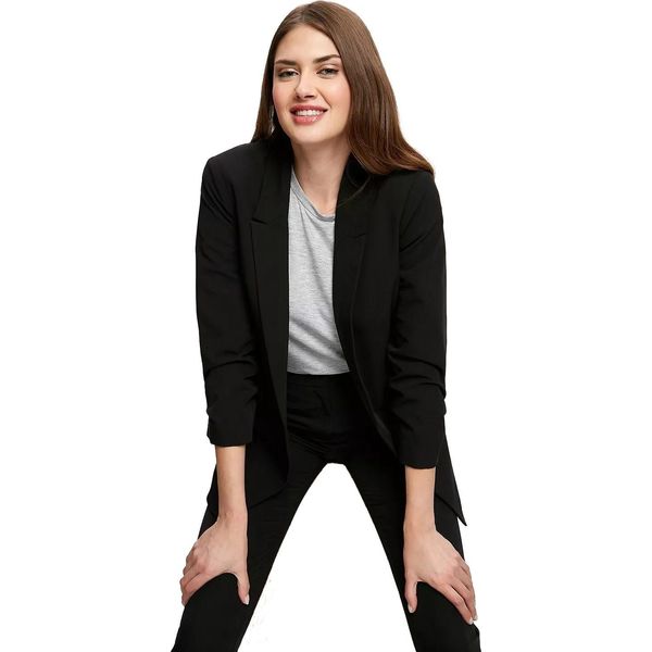 Dorothy Perkins - Blazer Arricciato Per Donna DP154 (34 De) (Nero)-image