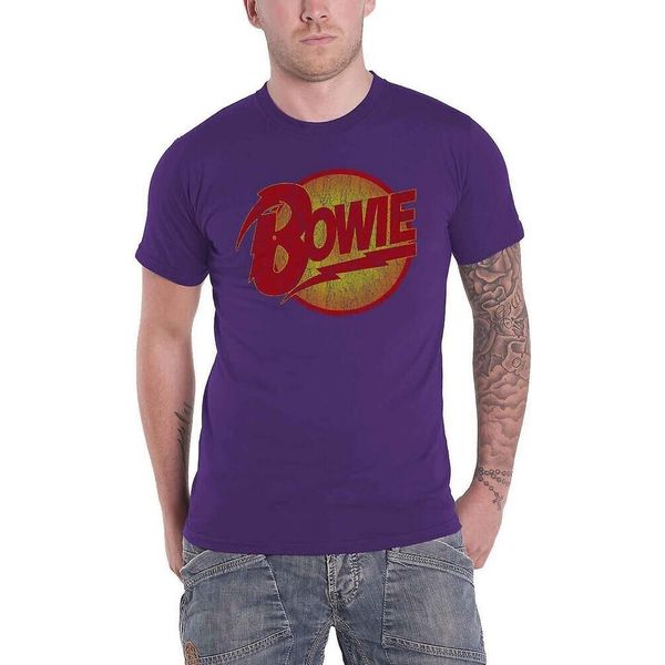 David Bowie - Logo T-Shirt "Diamond Dogs"" Per Uomo/Donna Unisex RO794 (Xl) (Viola)"-image