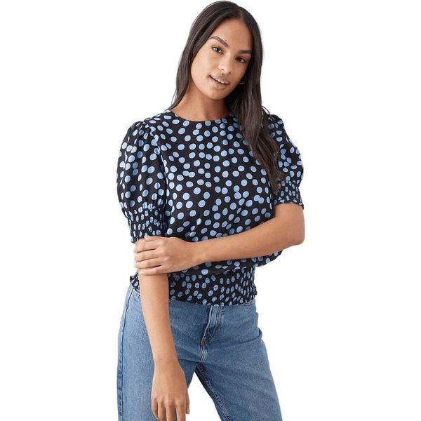 Dorothy Perkins - Camicetta Con Orlo Arricciato Per Donna DP1315 (40 It) (Nero)-image