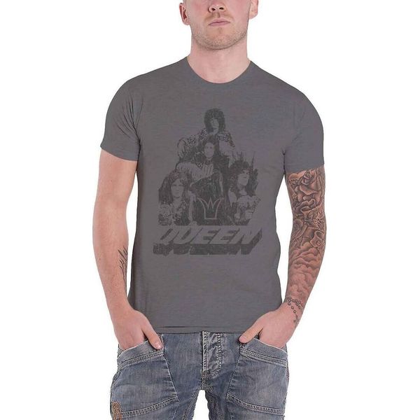 Queen - Maglietta "70S Photo"" Per Uomo/Donna Unisex RO421 (M) (Antracite)"-image