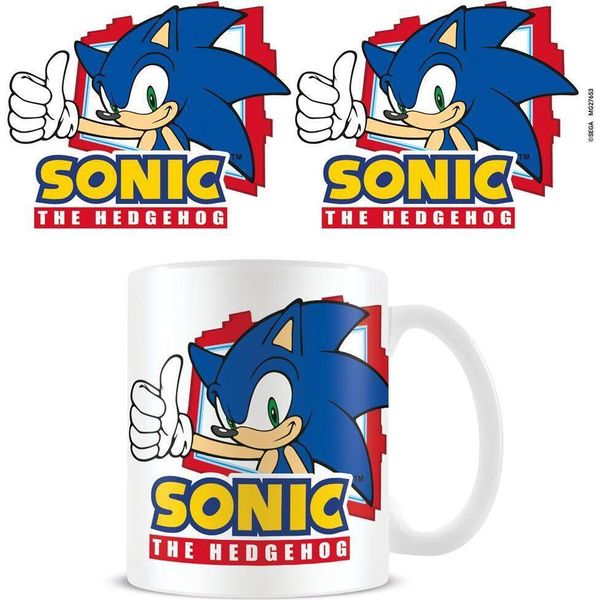 Sonic The Hedgehog - Tazza Da Caffè "Thumbs Up"" PM5814 (Taglia Unica) (Bianco/Blu/Rosso)"-image