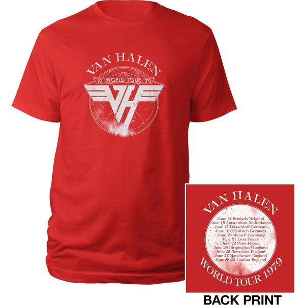 Van Halen - Maglietta "1979 Tour"" Per Uomo/Donna Unisex RO2256 (S) (Rosso)"-image