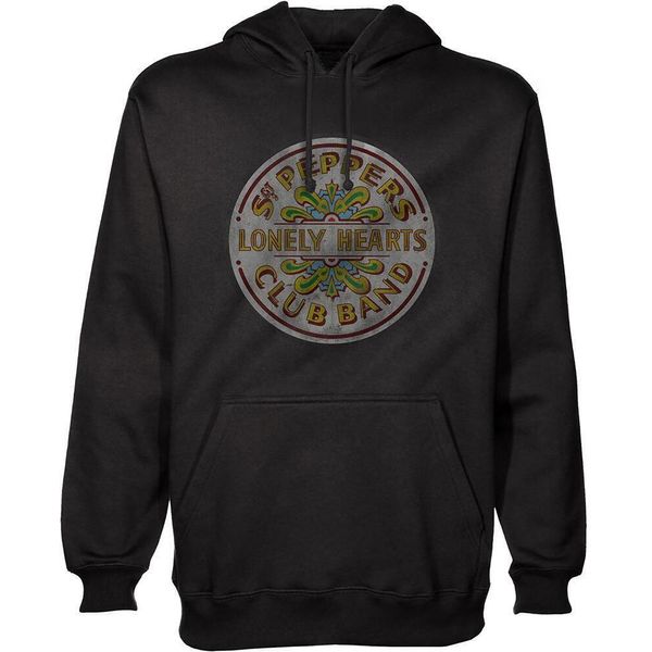 The Beatles - Felpa Con Cappuccio "Sgt Pepper"" Per Uomo/Donna Unisex RO278 (Xl) (Nero)"-image
