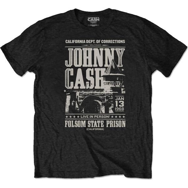 Johnny Cash - Maglietta "Prison"" Per Uomo/Donna Unisex RO115 (S) (Nero)"-image