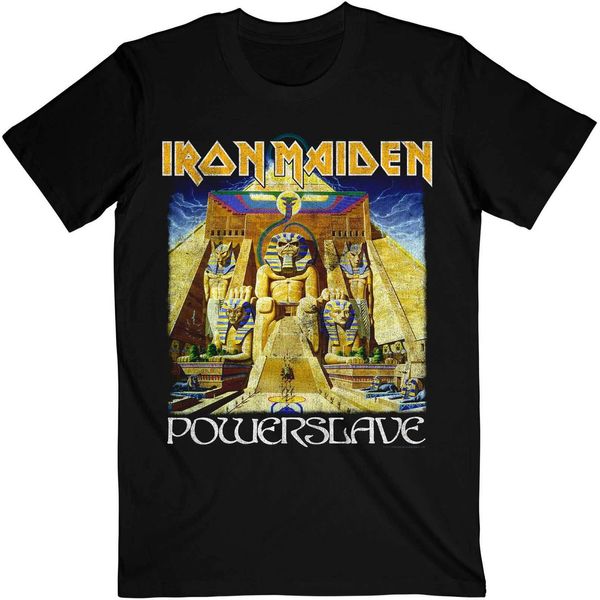 Iron Maiden - Maglietta "Powerslave World Slavery Tour"" Per Uomo/Donna Unisex RO1000 (S) (Nero)"-image