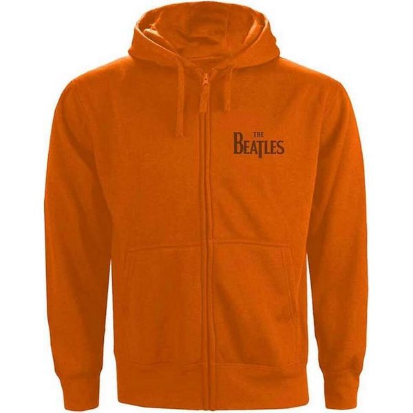 The Beatles - Felpa Con Cappuccio A Zip Intera Per Uomo/Donna Unisex RO288 (3XL) (Arancione)-image