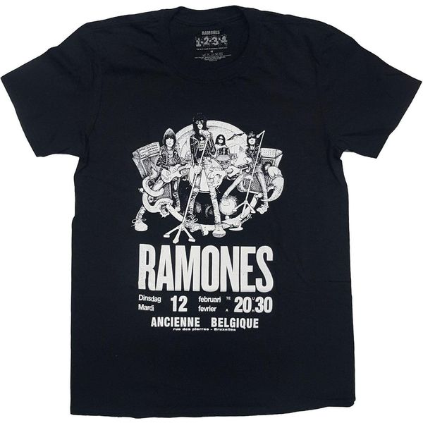 Ramones - Maglietta "Belgique"" Per Uomo/Donna Unisex RO1554 (S) (Nero)"-image