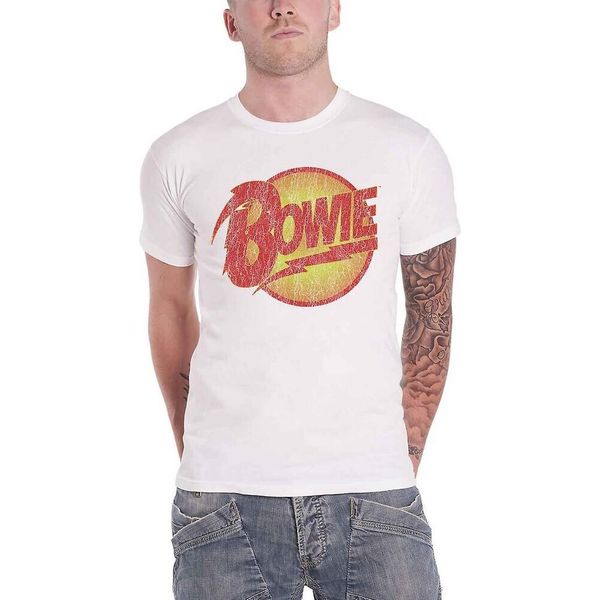 David Bowie - Logo T-Shirt "Diamond Dogs"" Per Uomo/Donna Unisex RO794 (Xxl) (Bianco)"-image