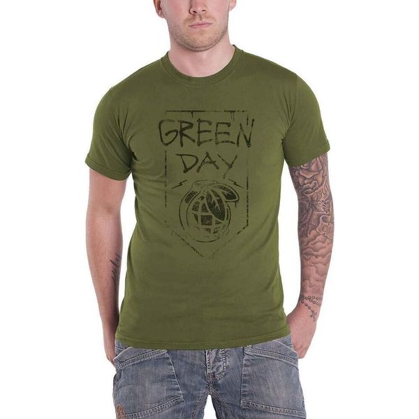 Green Day - Maglietta Uomo/Donna Unisex RO286 (S) (Verde Militare)-image