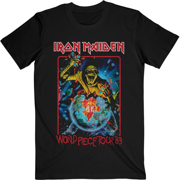 Iron Maiden - "World Piece Tour '84 V.1."" Maglietta Da Uomo/Donna Unisex RO999 (S) (Nero)"-image