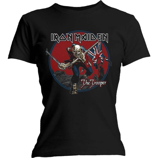 Iron Maiden - Maglietta "Trooper Red Sky"" Da Donna RO1067 (S) (Nero)"-image