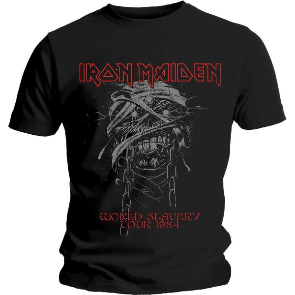 Iron Maiden - Maglietta "World Slavery 1984 Tour"" Per Uomo/Donna Unisex RO1053 (Xl) (Nero)"-image