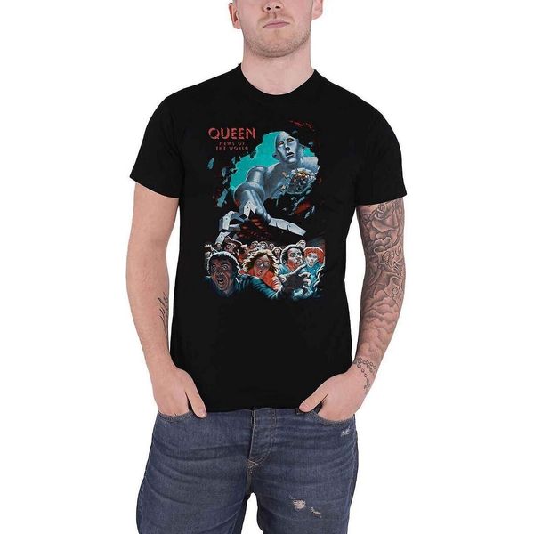 Queen - Maglietta "News Of The World"" Per Uomo/Donna Unisex RO354 (S) (Nero)"-image
