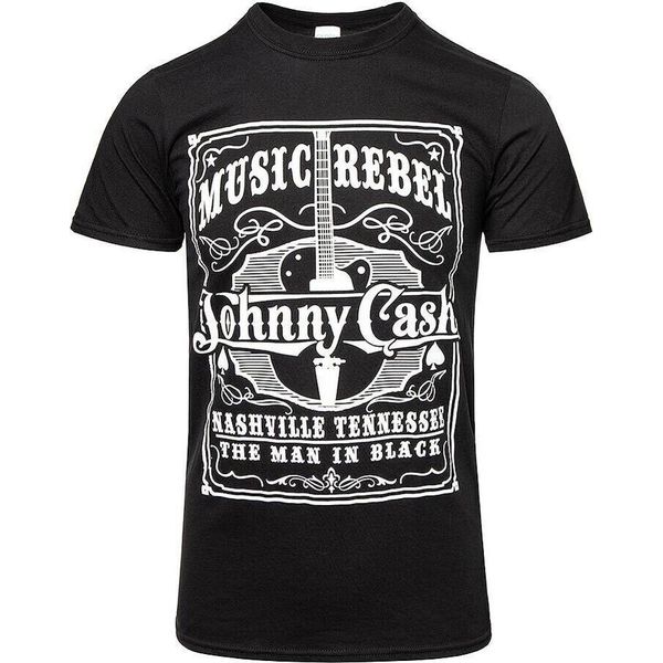 Johnny Cash - Maglietta "Music Rebel"" Per Uomo/Donna Unisex RO1320 (M) (Nero)"-image