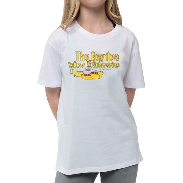 The Beatles - Maglietta "Yellow Submarine Nothing Is Real"" Per Bambini RO1637 (128) (Weiß)"-image