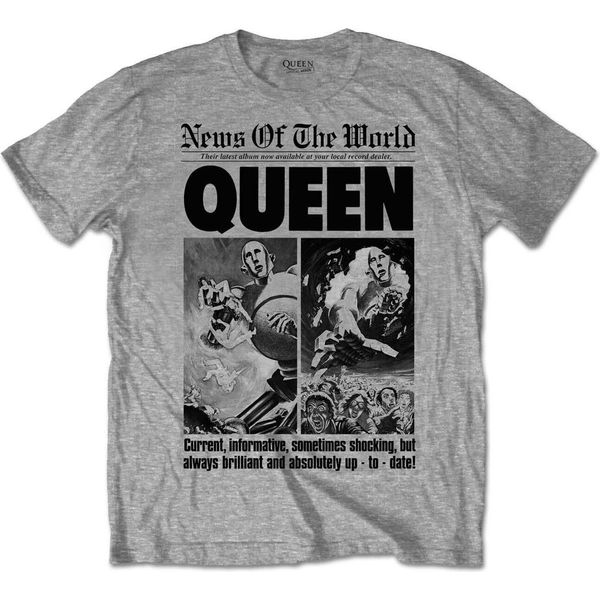 Queen - Maglietta "News Of The World"" Per Uomo/Donna Unisex RO1338 (Xl) (Grigio)"-image