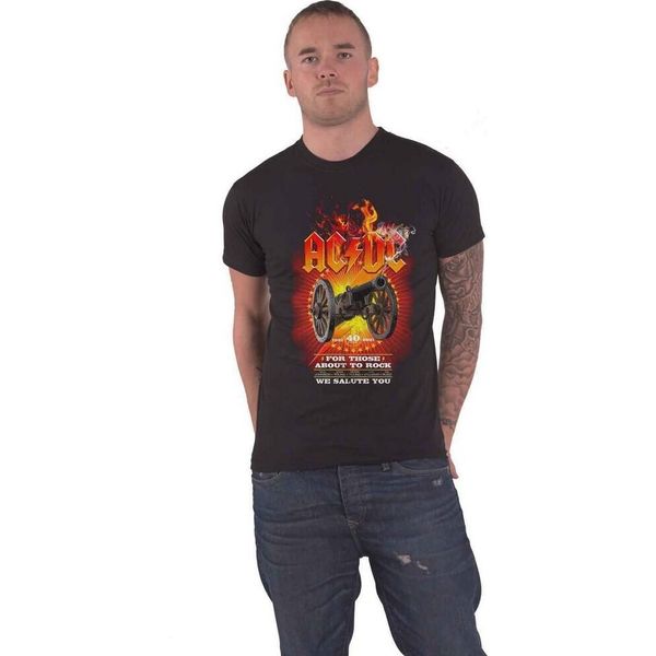 Ac/Dc - Maglietta "For Those About To Rock 40Th"" Per Bambini/Donne Unisex RO3937 (L) (Schwarz)"-image