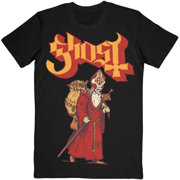 Ghost - Maglietta "Greetings From Papa Noel"" Per Uomo/Donna Unisex RO4262 (M) (Nero)"-image