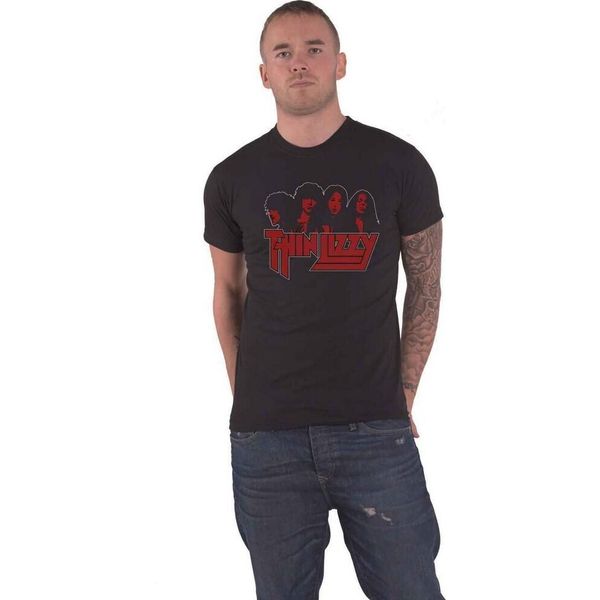 Thin Lizzy - Maglietta Logo Per Uomo/Donna Unisex RO4355 (L) (Nero)-image
