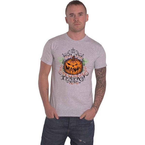 Nightmare Before Christmas - Maglietta "All Hail The Pumpkin King"" Per Bambini/Ragazzi Unisex RO4349 (S) (Grau)"-image