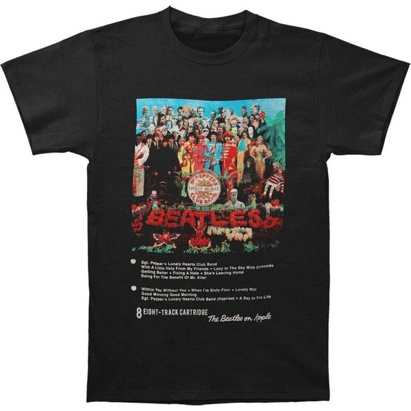 The Beatles - Maglietta "Sgt Pepper 8 Track"" Per Uomo/Donna Unisex RO1937 (Xxl) (Nero)"-image