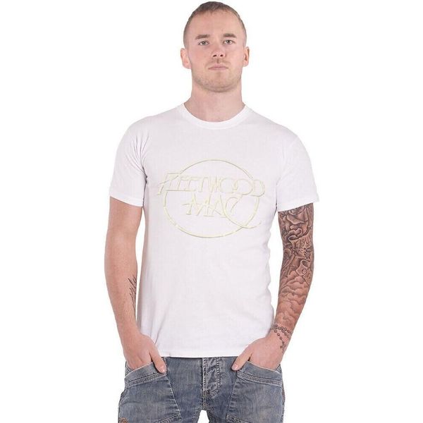 Fleetwood Mac - Maglietta Hi-Build Per Uomo/Donna Unisex RO4446 (M) (Bianco)-image
