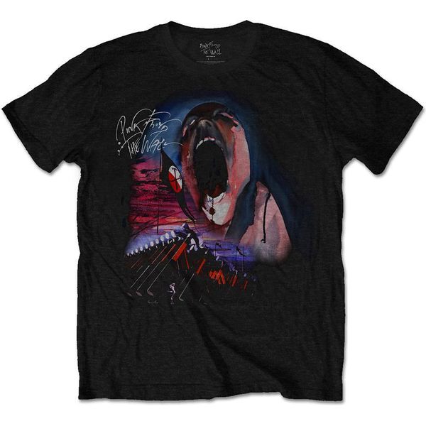 Pink Floyd - Maglietta "The Wall Scream & Hammers"" Per Uomo/Donna Unisex RO2050 (S) (Nero)"-image