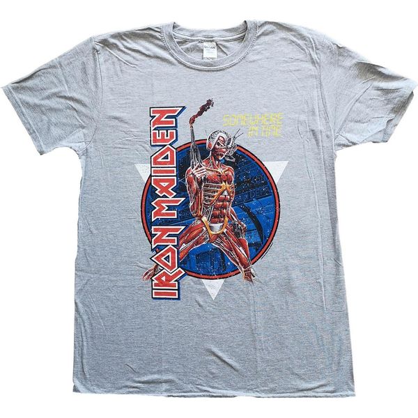 Iron Maiden - Maglietta "Somewhere In Time"" Per Uomo/Donna Unisex RO2043 (S) (Grigio)"-image
