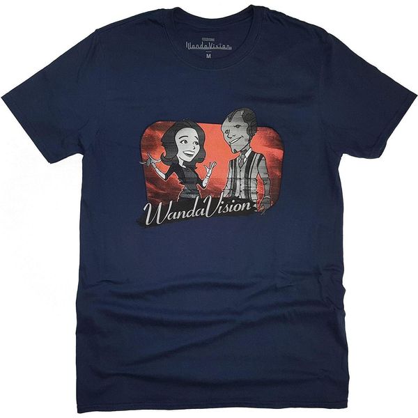 Wandavision - Maglietta Logo Per Uomo/Donna Unisex RO4751 (M) (Blu Navy/Rosso)-image