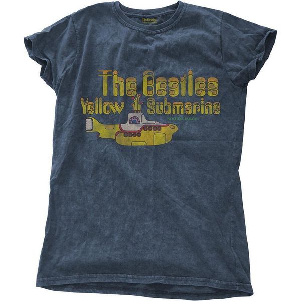 The Beatles - Maglietta Da Donna "Yellow Submarine Nothing Is Real"" RO2308 (S) (Jeansblau)"-image