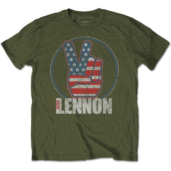 John Lennon - Maglietta Da Uomo/Donna Unisex RO2176 (Xl) (Verde Militare)-image