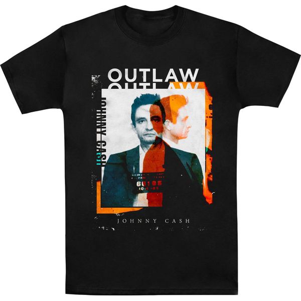 Johnny Cash - Maglietta "Outlaw"" Per Uomo/Donna Unisex RO2377 (Xl) (Nero)"-image