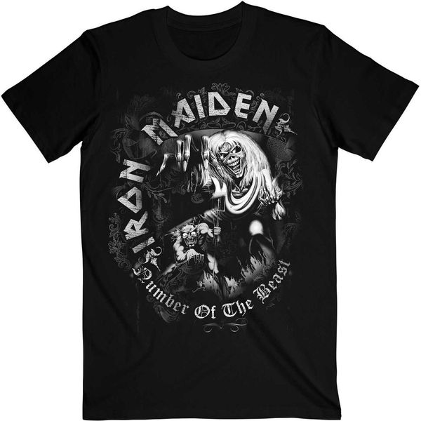Iron Maiden - Maglietta "Number Of The Beast Grey Tone"" Per Uomo/Donna Unisex RO483 (M) (Nero)"-image